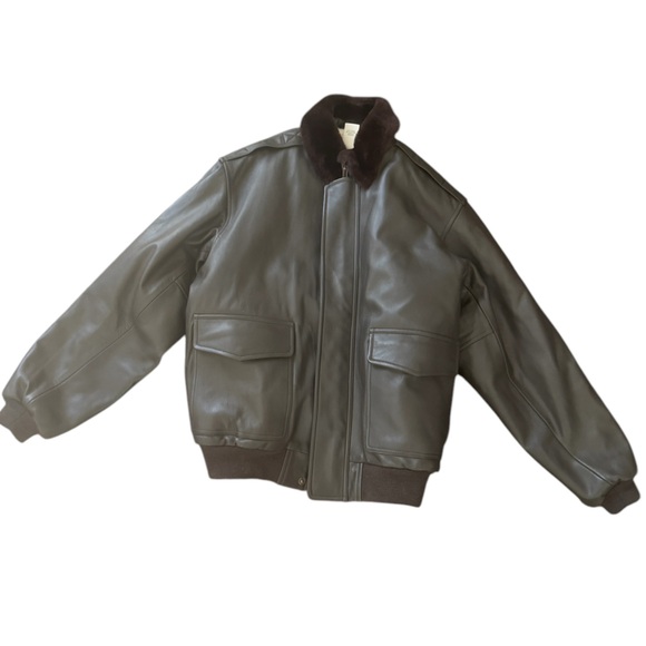 LL Bean Leather Bomber Flying Tiger Jacket - Picture 1 of 4